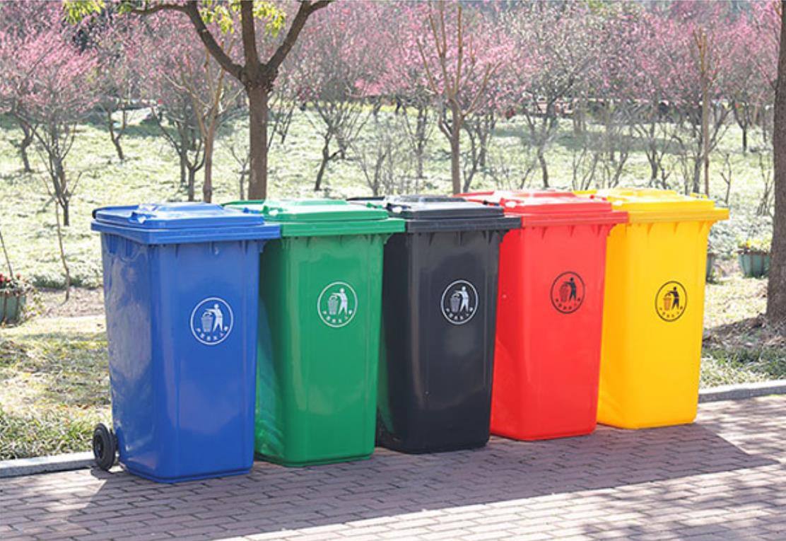 生活垃圾分类好帮手，经久耐用PE材质多用途垃圾桶