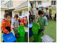分类垃圾桶学校生活覆盖广，萌宝们来宣传